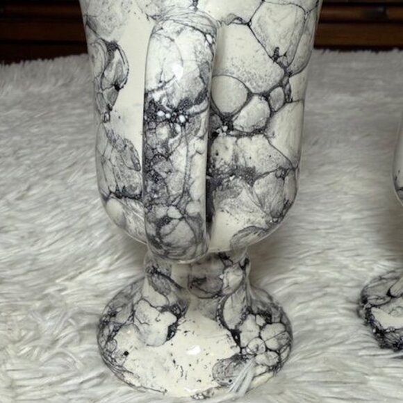 NWOT Set of 2 Marble Design Irish Coffee Cappuccino Latte Mugs - Picture 8 of 14